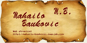 Mahailo Bauković vizit kartica